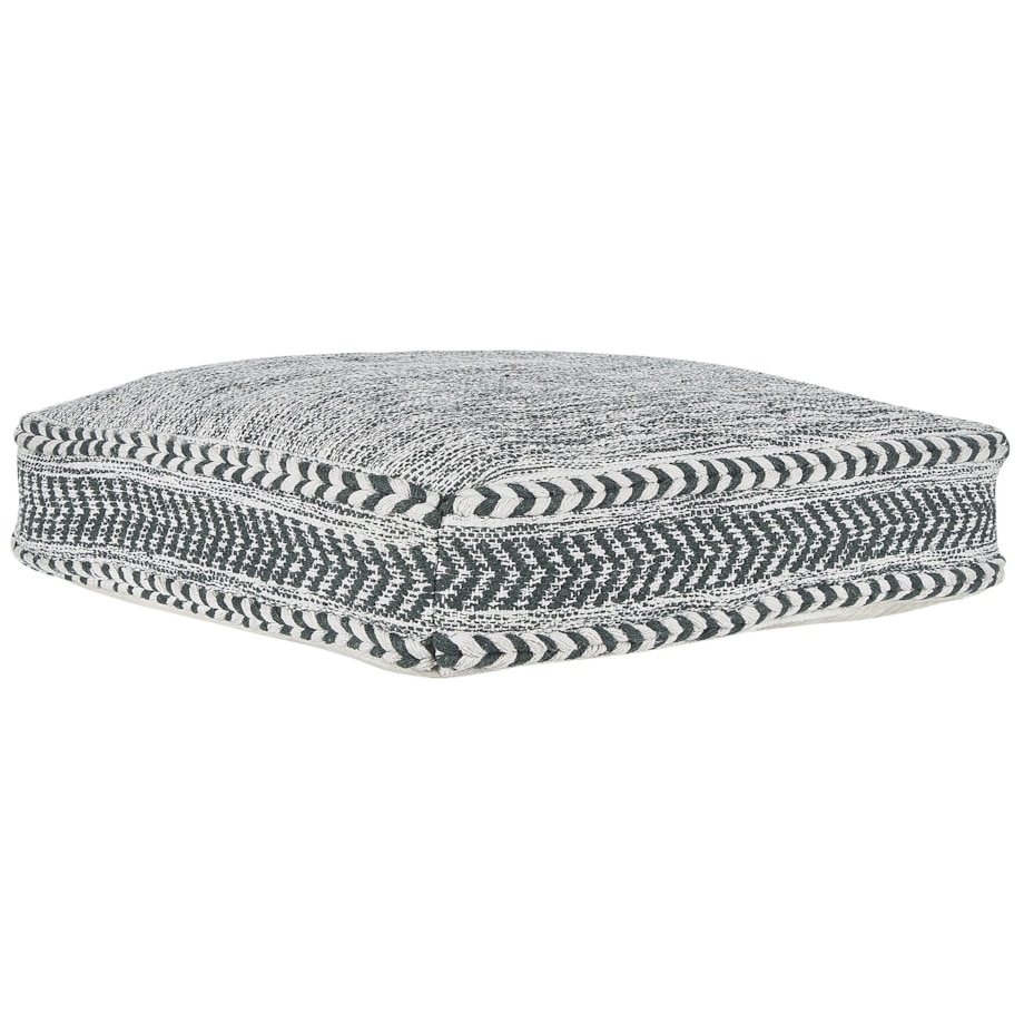 Poduszka podłogowa bawełniana 60 x 60 x 12 cm zielony z białym BIRCH