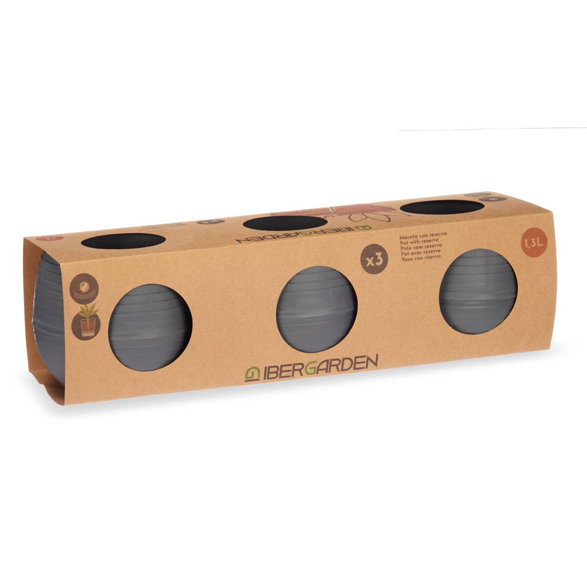 Doniczki samonawadniające, plastikowe, 3 sztuki, Ø 14 cm