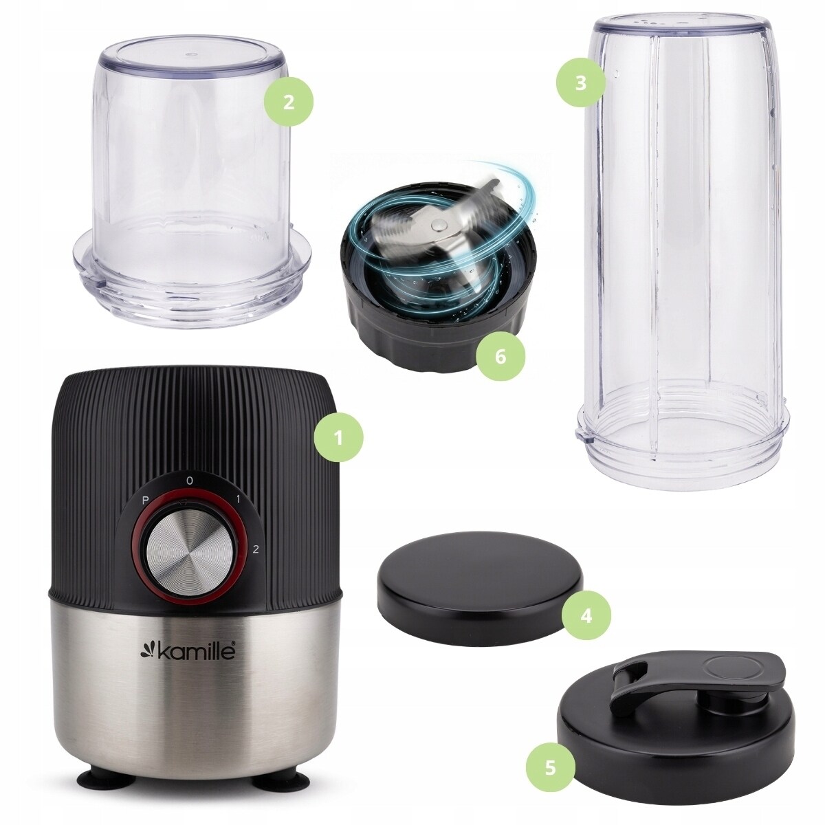 Blender kielichowy rozdrabniacz 2w1 KAMILLE