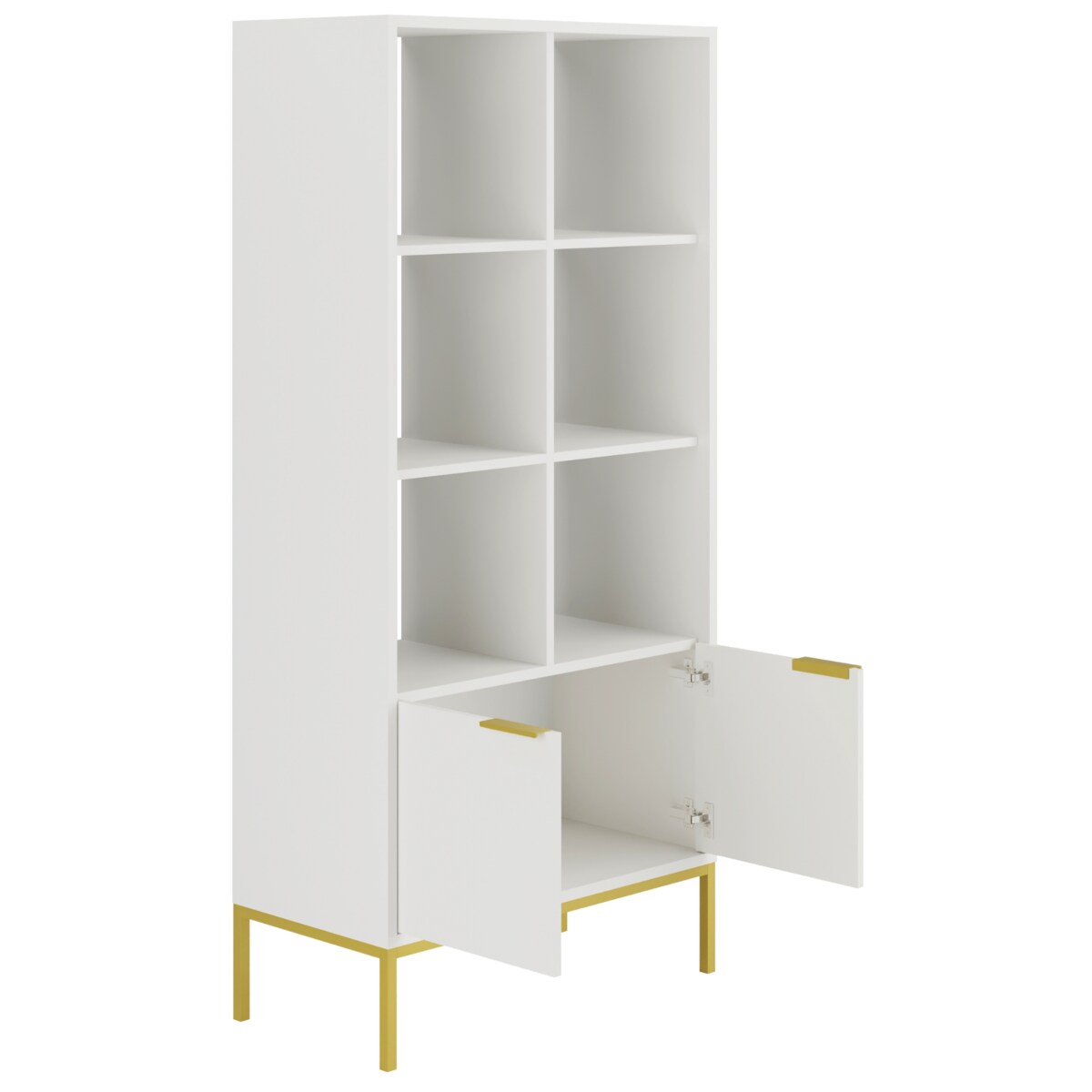 Regał Austin biały & złoty