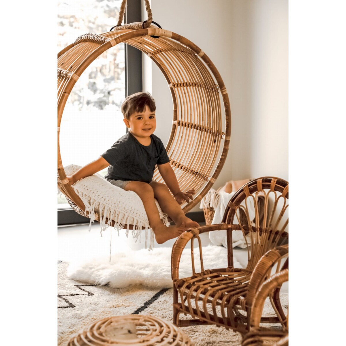 RATTANOWY FOTEL WISZĄCY KAI JUNIOR