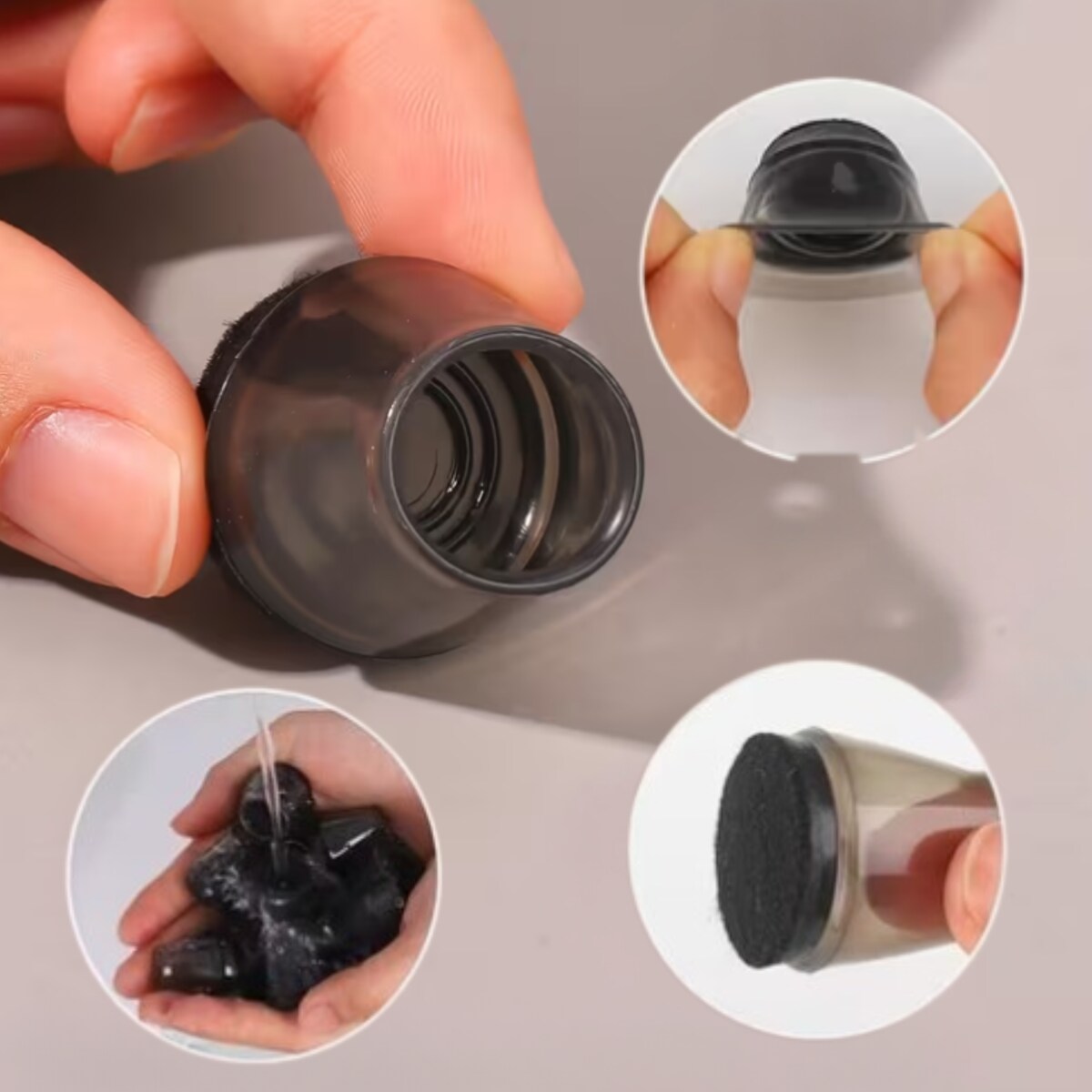 Nakładki na nogi krzesła ochronne czarne z filcem czarne 12-14 mm 16 sztuk