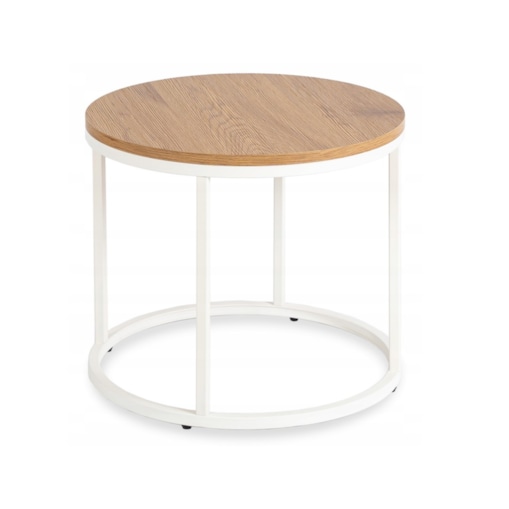 Stolik Kawowy Okrągły Loft Skandynawski Mały Ława Okrągła Mała ANN