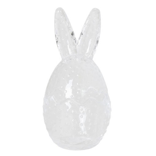 Dekoracja - jajko szklane 17x8,5x8,5 cm transparentne, otwieralne