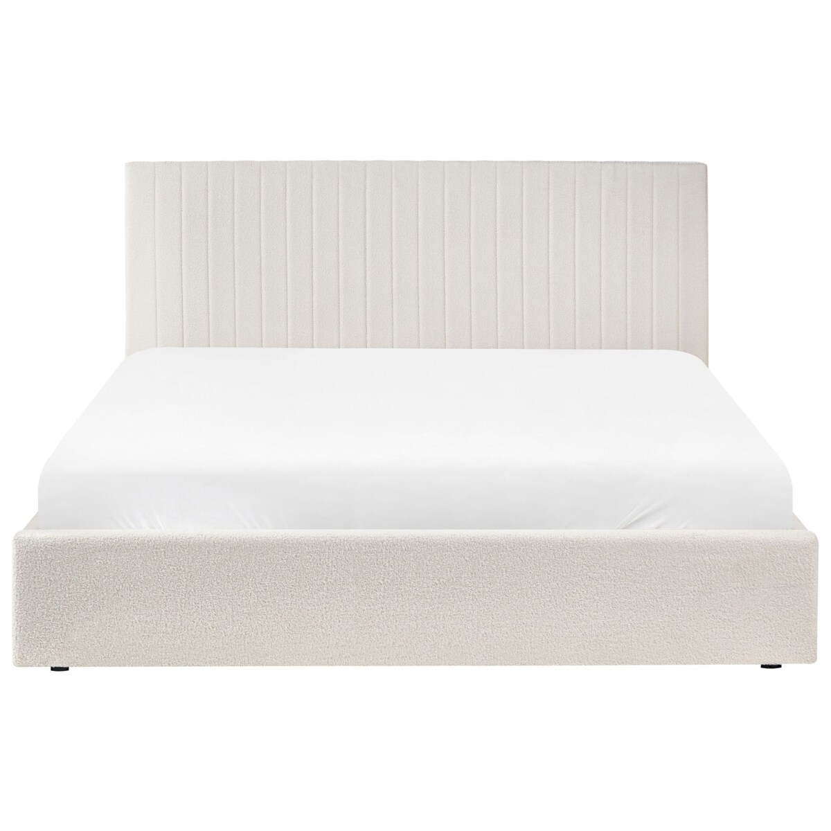 Łóżko z pojemnikiem Boucle VION 180 x 200 cm Złamana biel