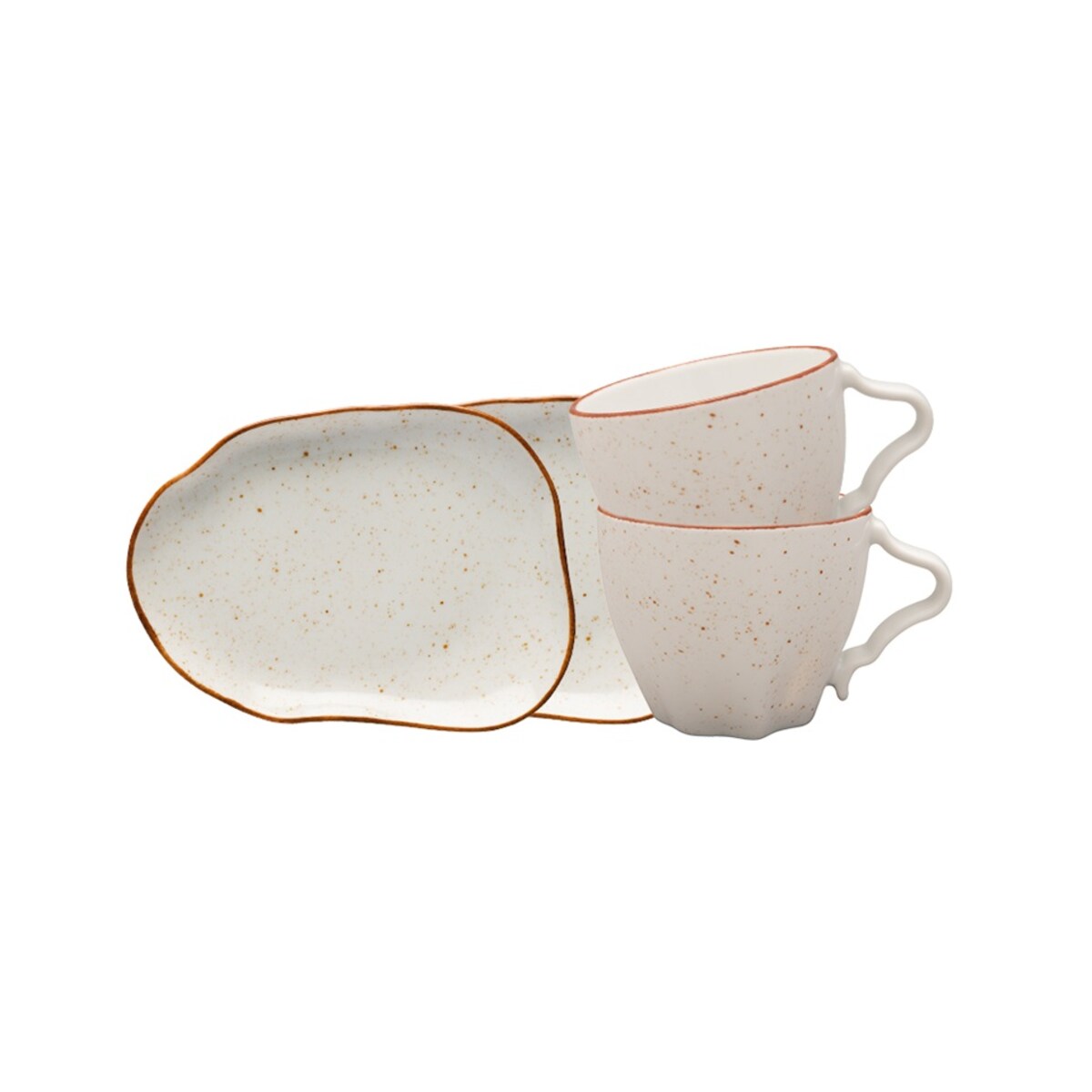 Zestaw filiżanek 250 ml ze spodkami dla 2 osób 4 el. Stone Age beżowy LB25 (6833)