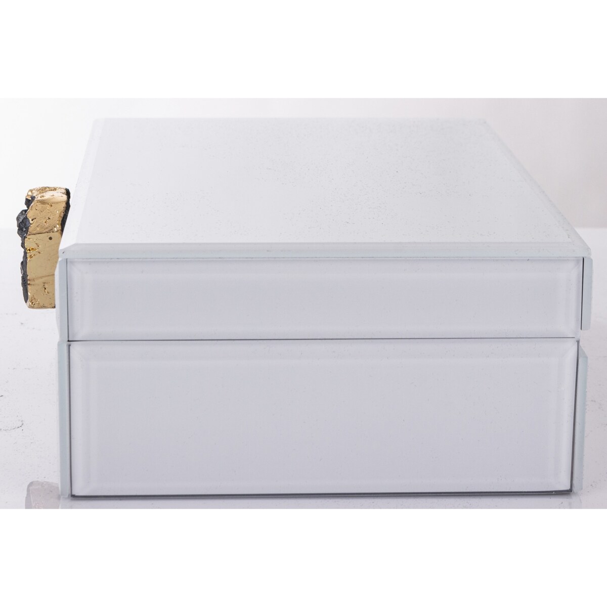 Szkatułka z MDFu z agatem 8x24,5x18,5 cm biała