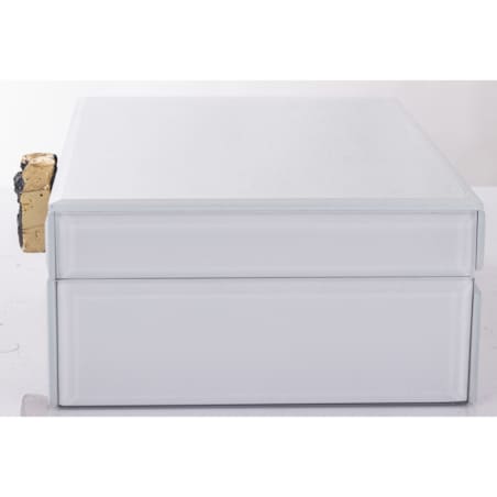 Szkatułka z MDFu z agatem 8x24,5x18,5 cm biała