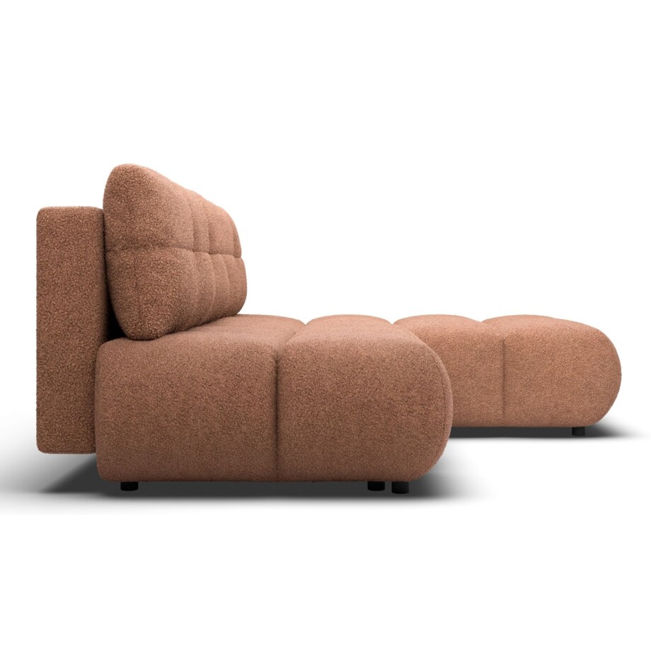 Pikowany Narożnik MILA rozkładany bez boczków prawy ceglasty