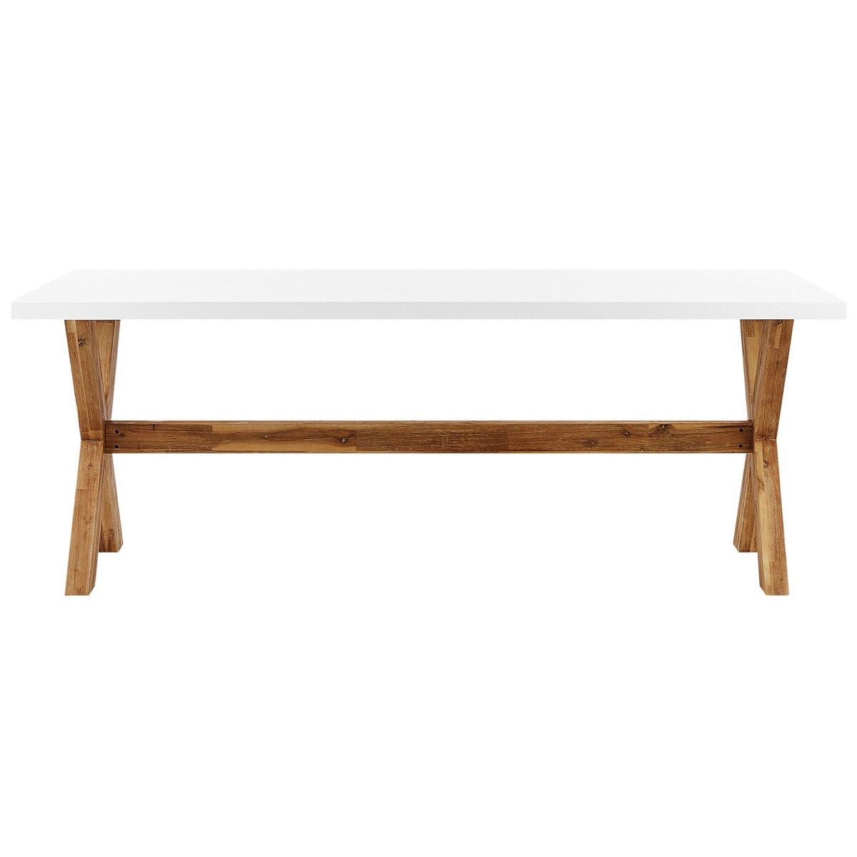 Stół ogrodowy betonowy 200 x 100 cm biały OLBIA