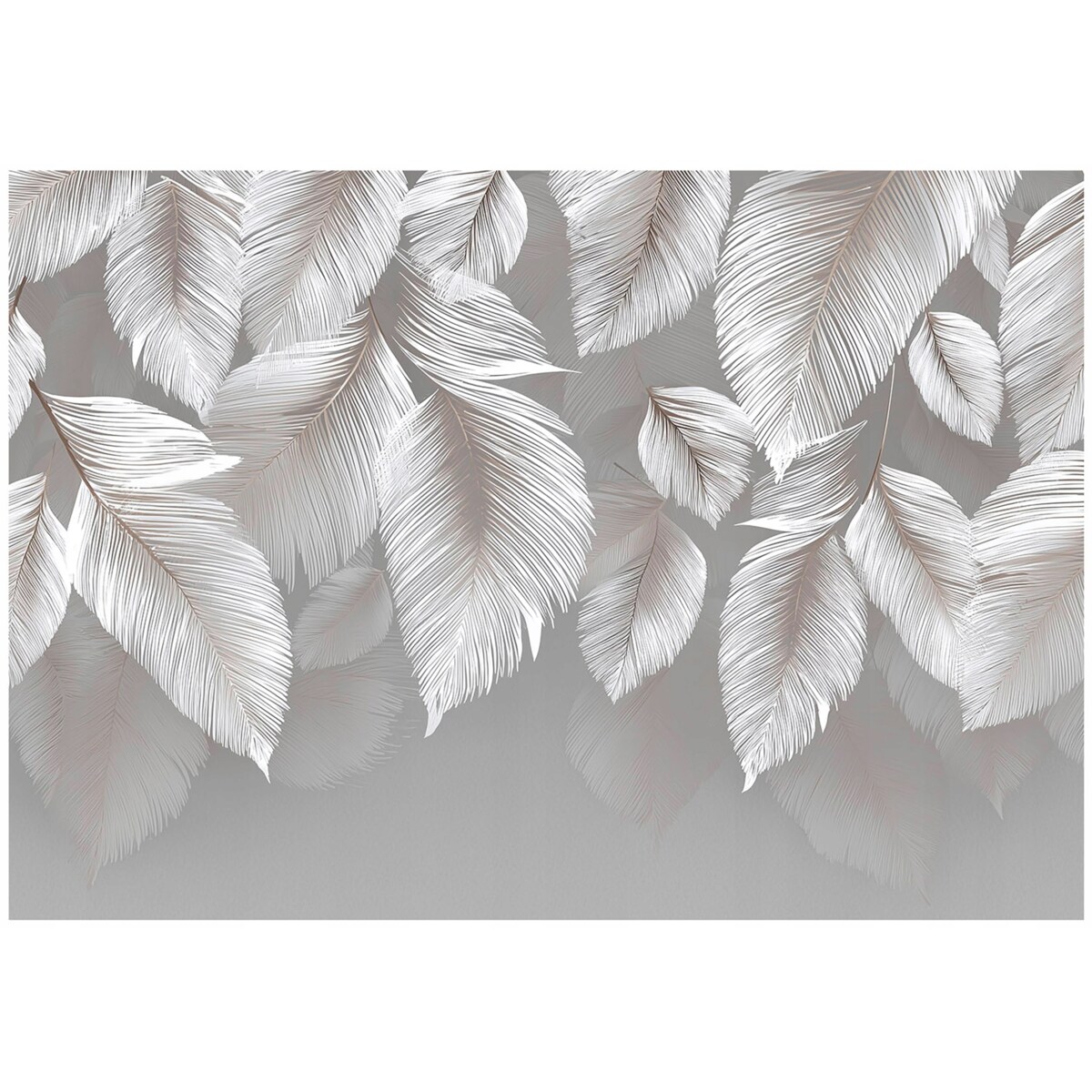 Fototapeta Do Sypialni Salonu Na Flizelinie Liście Beton Szary 300x210