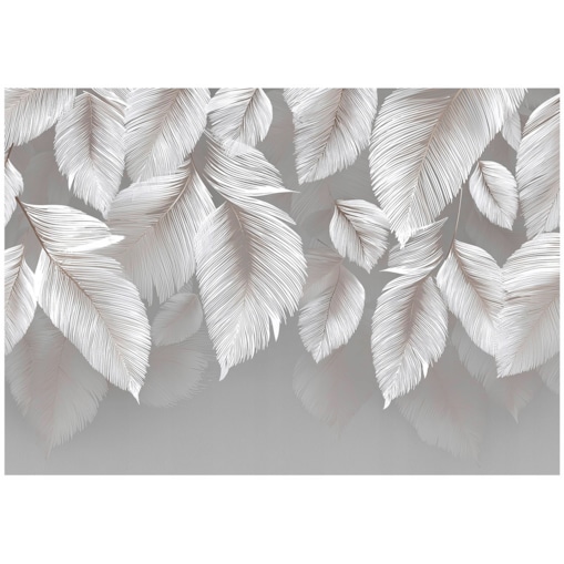 Fototapeta Do Sypialni Salonu Na Flizelinie Liście Beton Szary 300x210