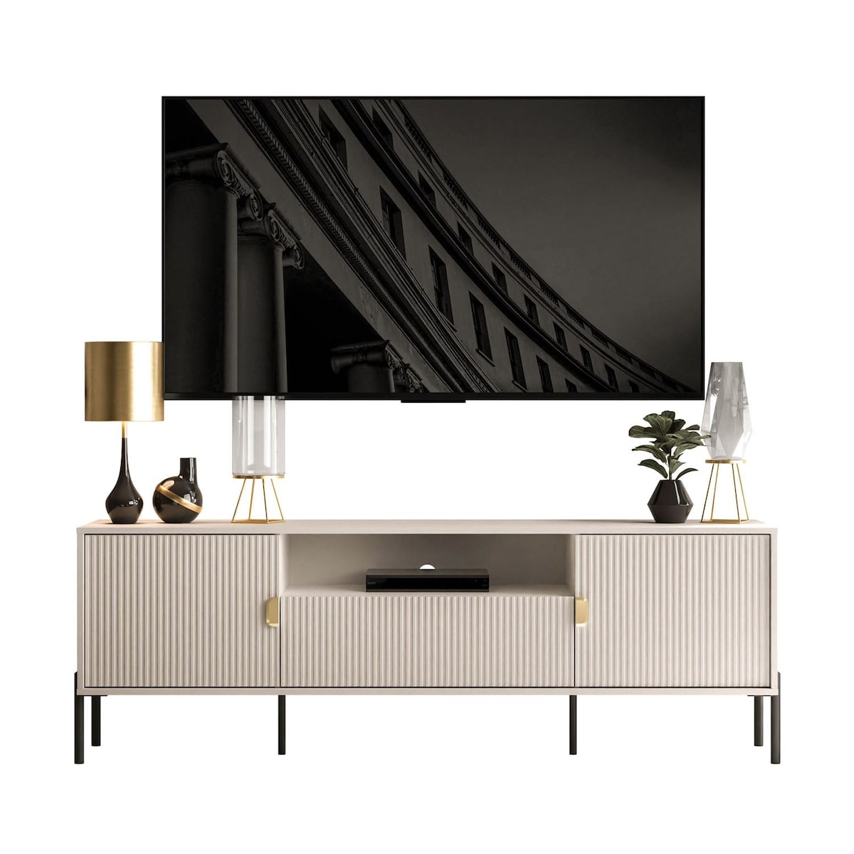 Szafka RTV DALIA 180 cm, kaszmir, nóżki czarne