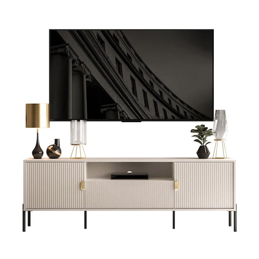 Szafka RTV DALIA 180 cm, kaszmir, nóżki czarne