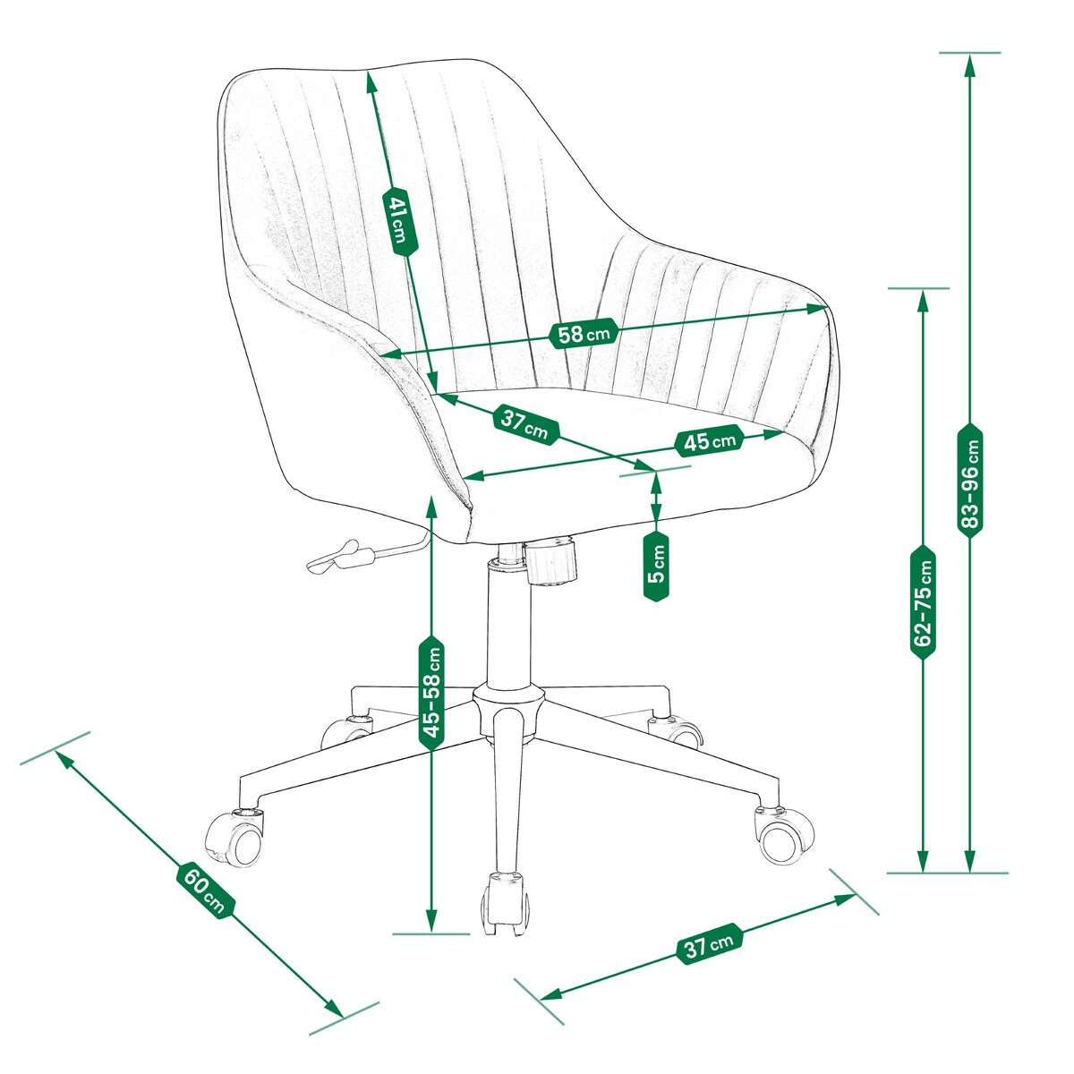 Eleganckie krzesło CORUM obrotowe biurowe do biura
