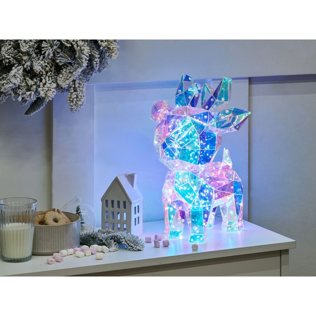 Dekoracja LED PIENI Renifer 28 cm Kolorowy