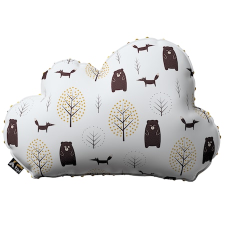 Poduszka Soft Cloud z minky, ecru-brązowy, 55x15x35cm, Magic Collection