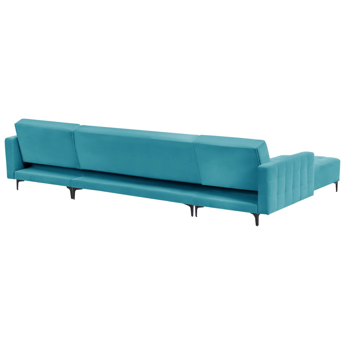 Narożnik rozkładany 5-osobowy welurowy morski ABERDEEN