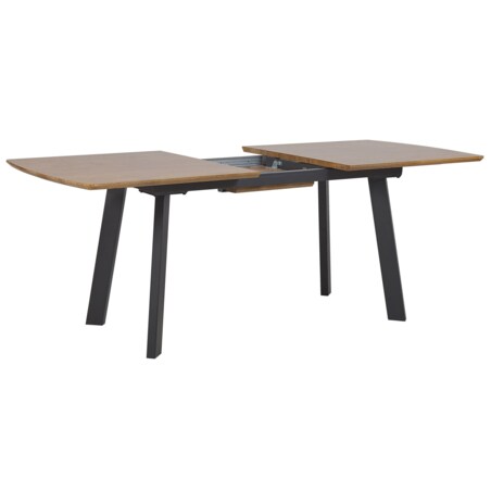 Stół do jadalni rozkładany 160/200 x 90 cm ciemne drewno z czarnym SALVADOR
