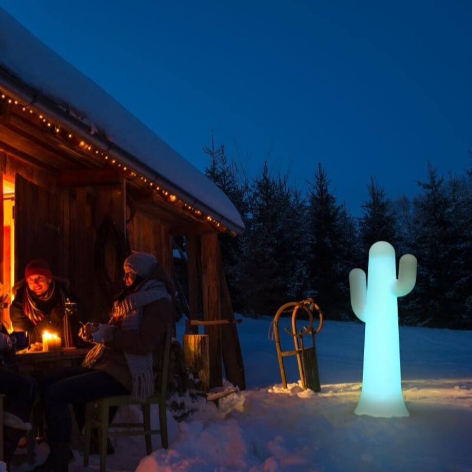 Stojąca lampa ogrodowa Pancho LUMPC140OFNW King Home 18W 6000K IP65 kaktus biała