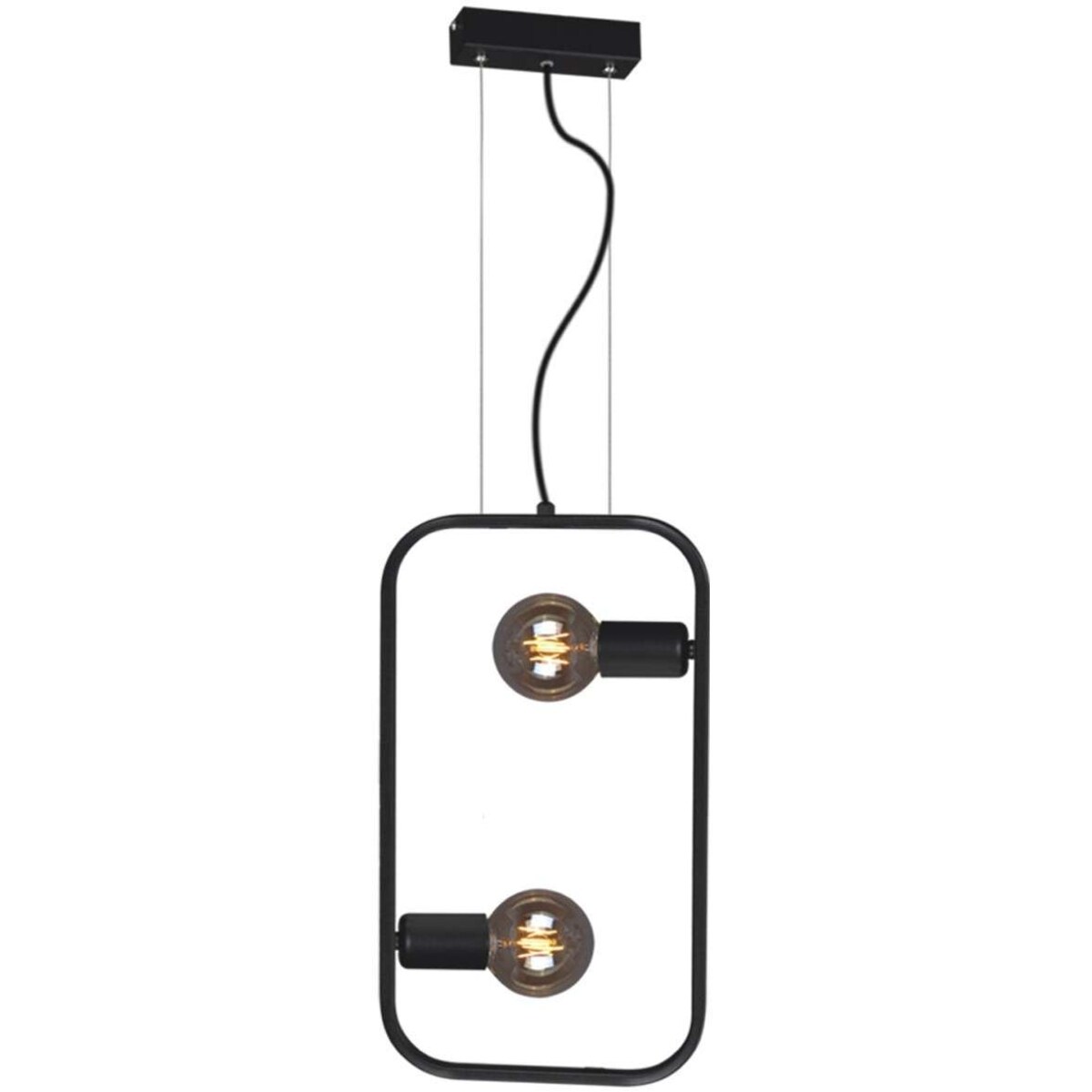 Wisząca LAMPA industrialna K-4692 Kaja prostokątna OPRAWA metalowy ZWIS ramka frame czarna