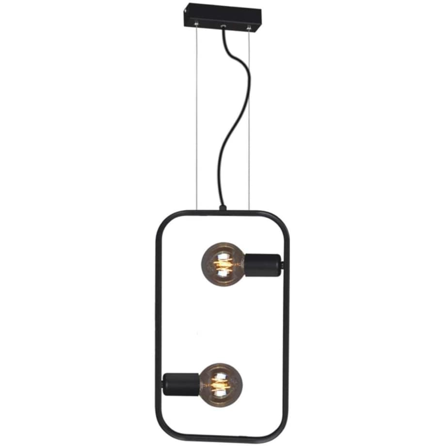 Wisząca LAMPA industrialna K-4692 Kaja prostokątna OPRAWA metalowy ZWIS ramka frame czarna