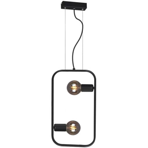 Wisząca LAMPA industrialna K-4692 Kaja prostokątna OPRAWA metalowy ZWIS ramka frame czarna