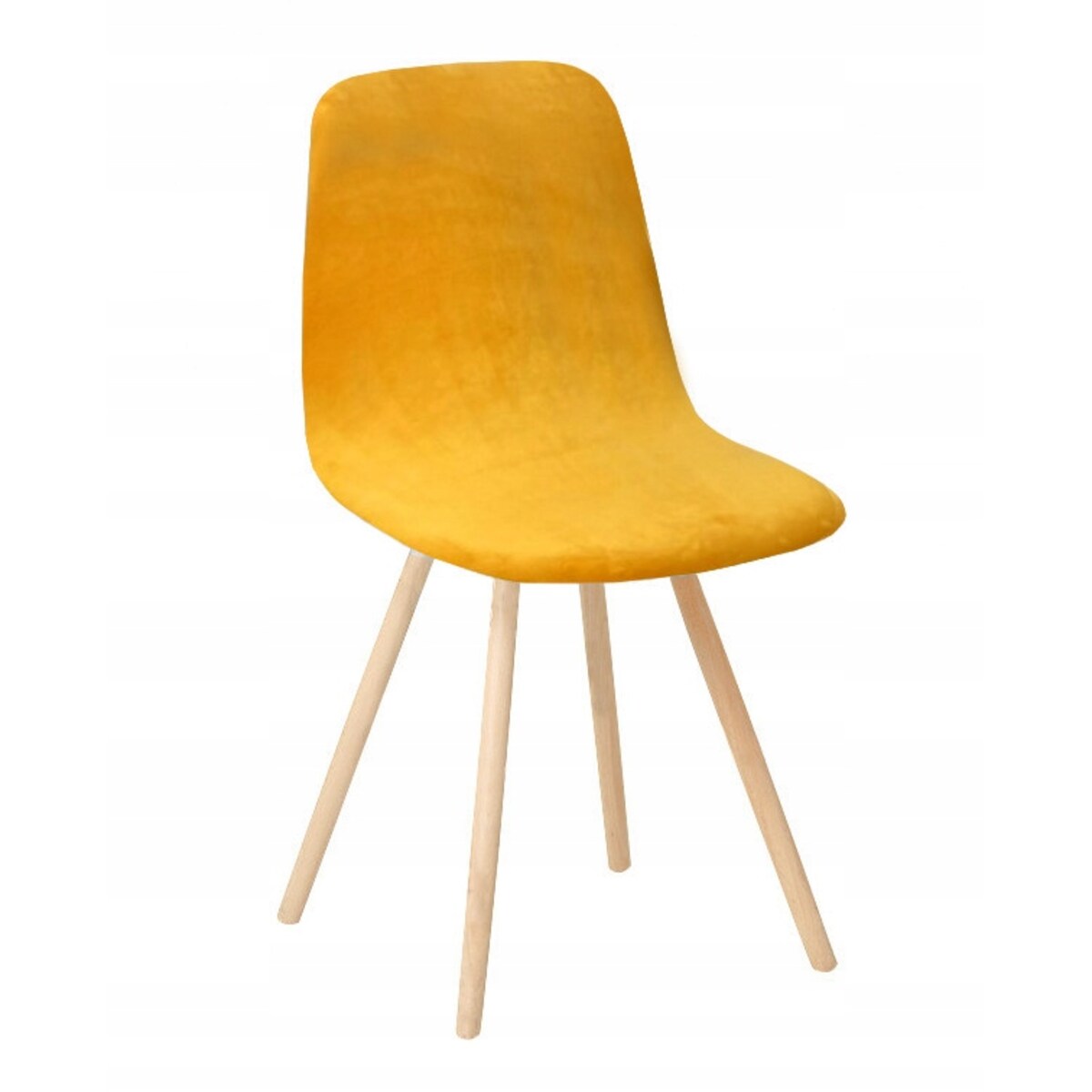 POKROWIEC NA KRZESŁO SKANDYNAWSKIE MUSZTARDOWY WELUR ELASTYCZNY [21EG]