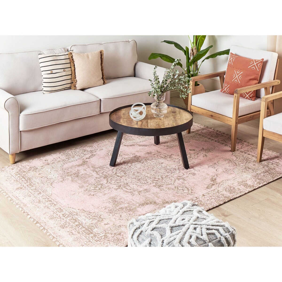 Dywan bawełniany 160 x 230 cm różowy MATARIM