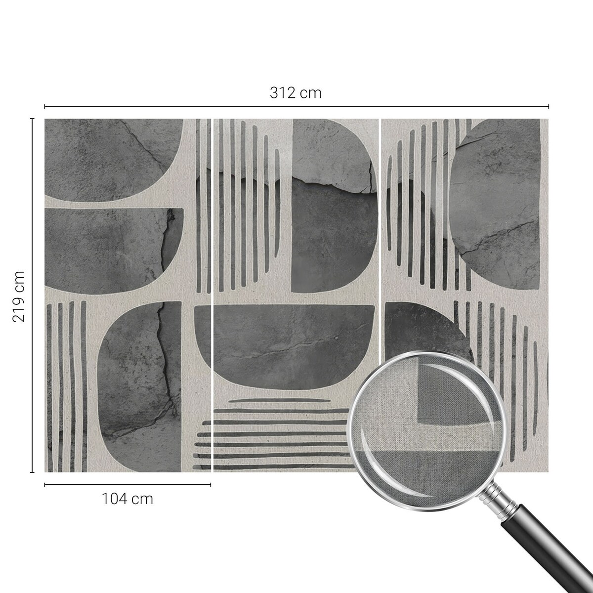 Fototapeta samoprzylepna 312x219 cm - Kształty geometryczne, tapeta ścienna szara