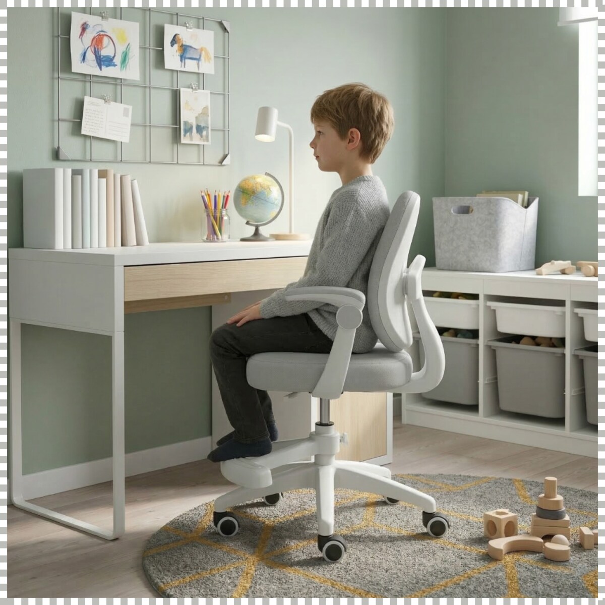 Fotel obrotowy biurowy do biurka krzesło dziecięce ergonomiczny młodzieżowy