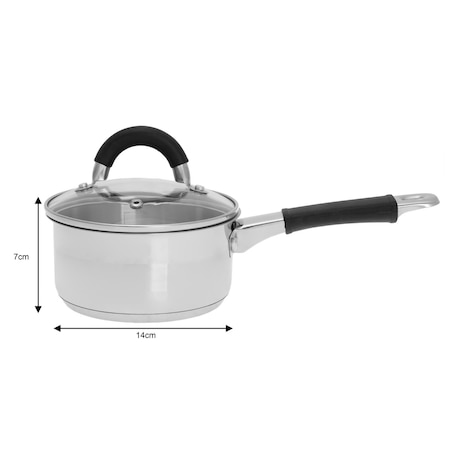 Rondel stalowy z pokrywką indukcja gaz 1.0L 14cm KINGHOFF