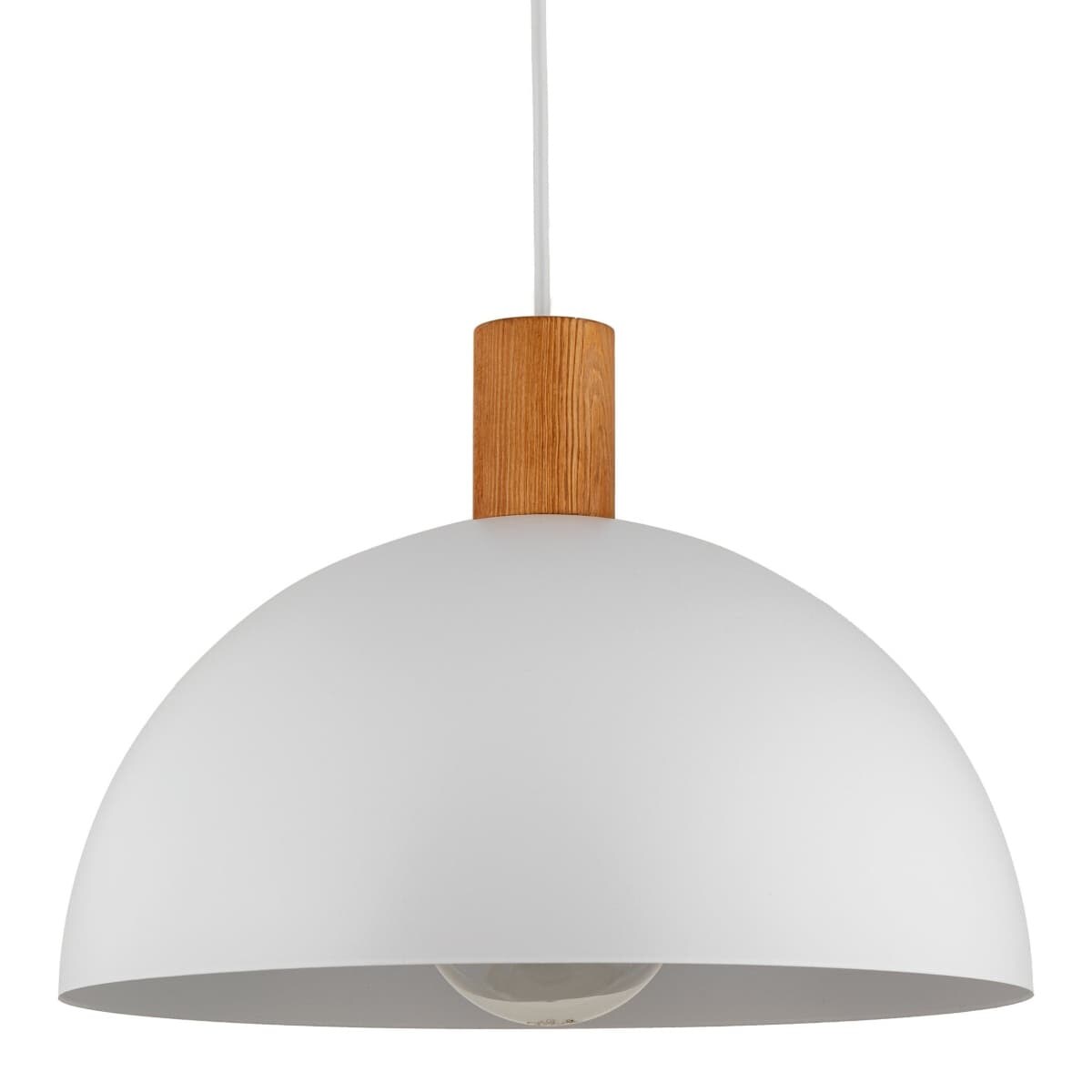 Lampa wisząca kopuła do salonu Oslo 4851 TK Lighting drewniana biała