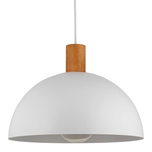 Lampa wisząca kopuła do salonu Oslo 4851 TK Lighting drewniana biała