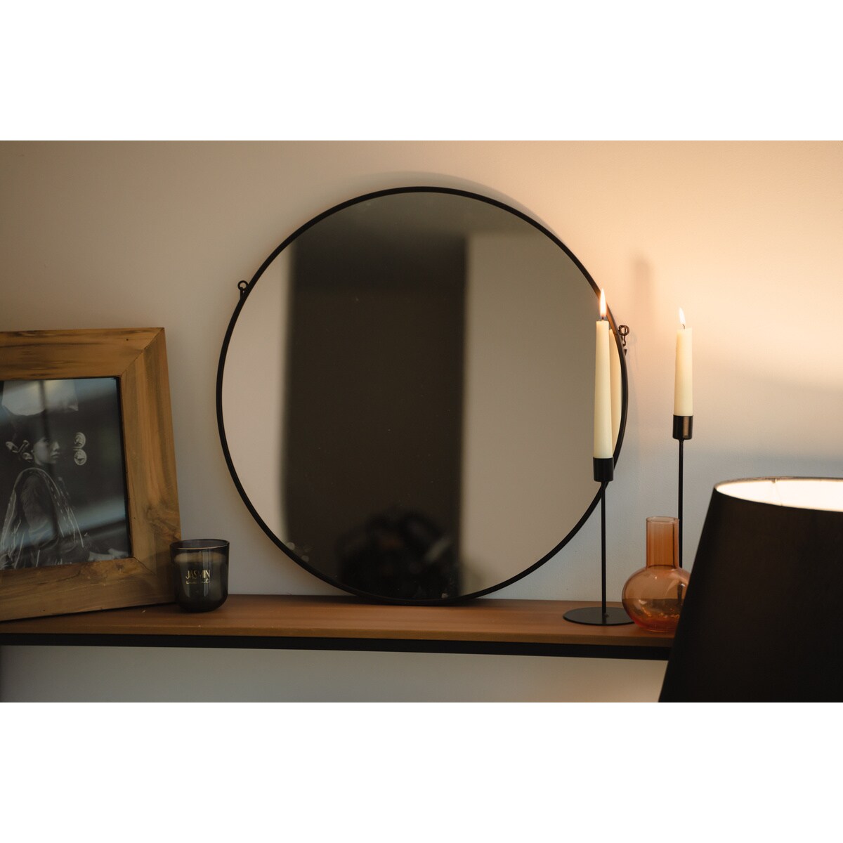 Okrągłe LUSTRO ścienne z zawieszką