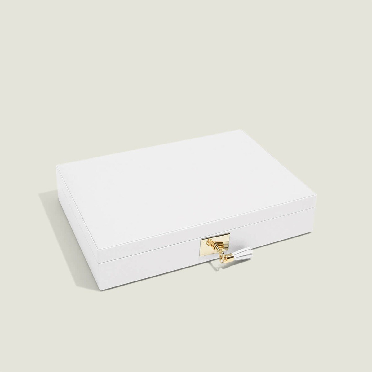 Szkatułka na biżuterię Loves Luxury biała z pokrywką i lusterkiem