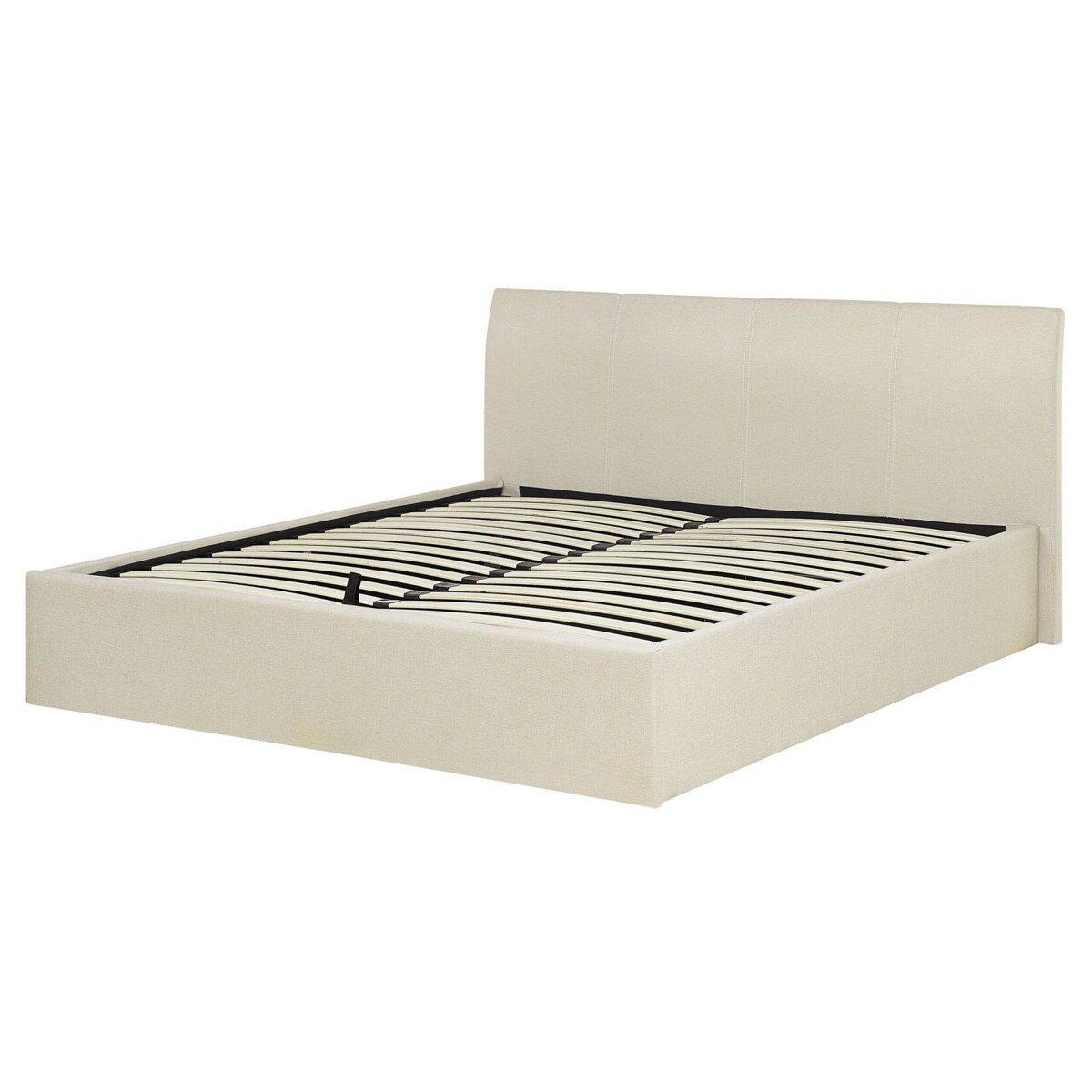 Łóżko z pojemnikiem tapicerowane 160 x 200 cm beżowe ORBEY