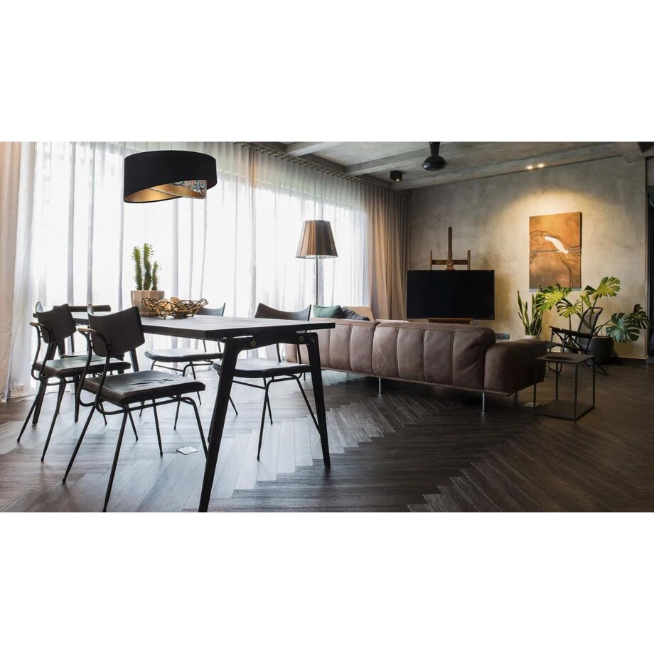 Lampa wisząca BLACK PATTERN czarna/złota