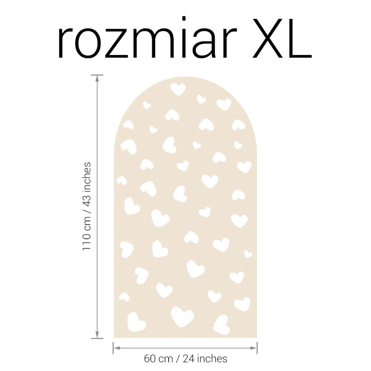 Naklejka na ścianę łuk latte - serca XL