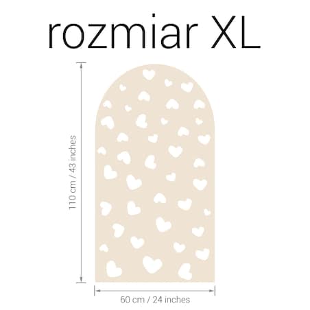 Naklejka na ścianę łuk latte - serca XL