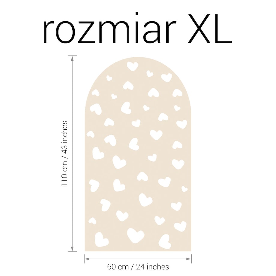 Naklejka na ścianę łuk latte - serca XL