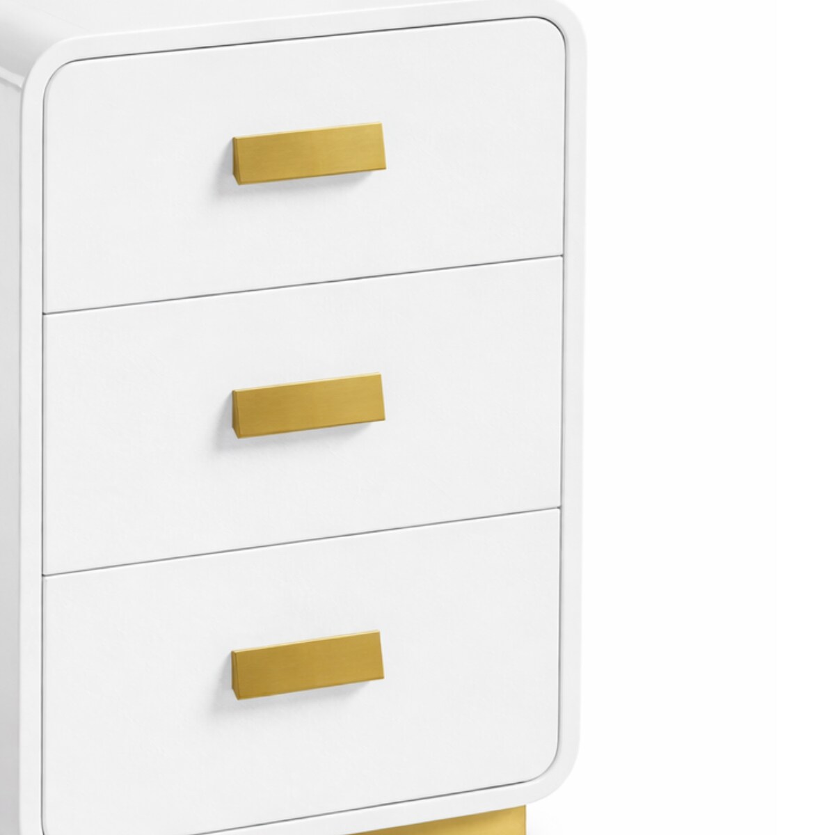 Białe złote biurko ze stali nierdzewnej Avenis Premium 140x70x75