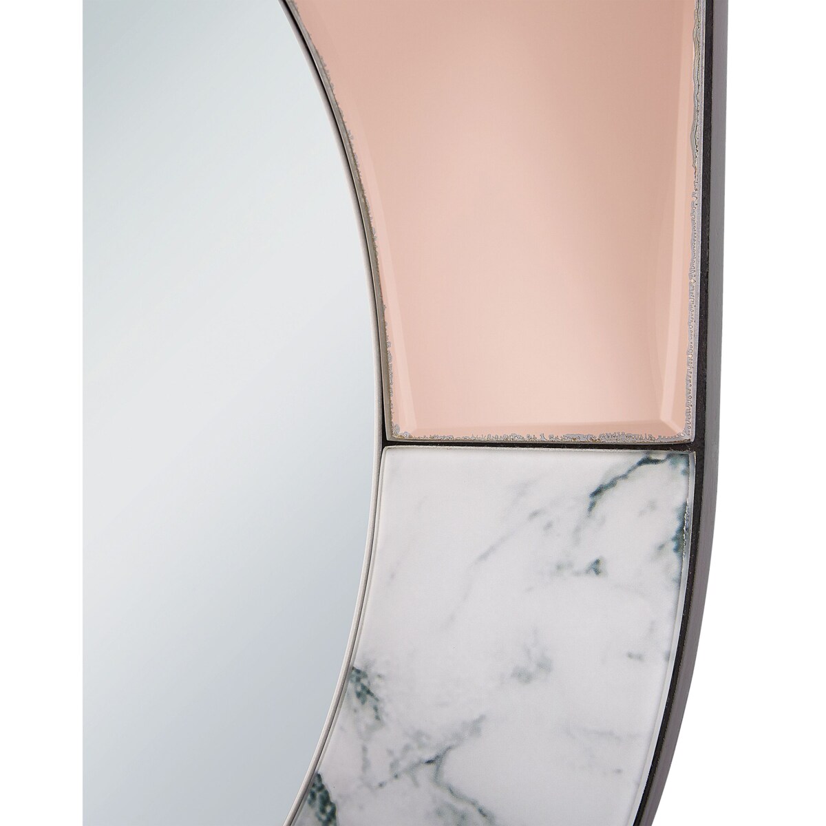 Owalne lustro ścienne 65 x 50 cm efekt marmuru RETY