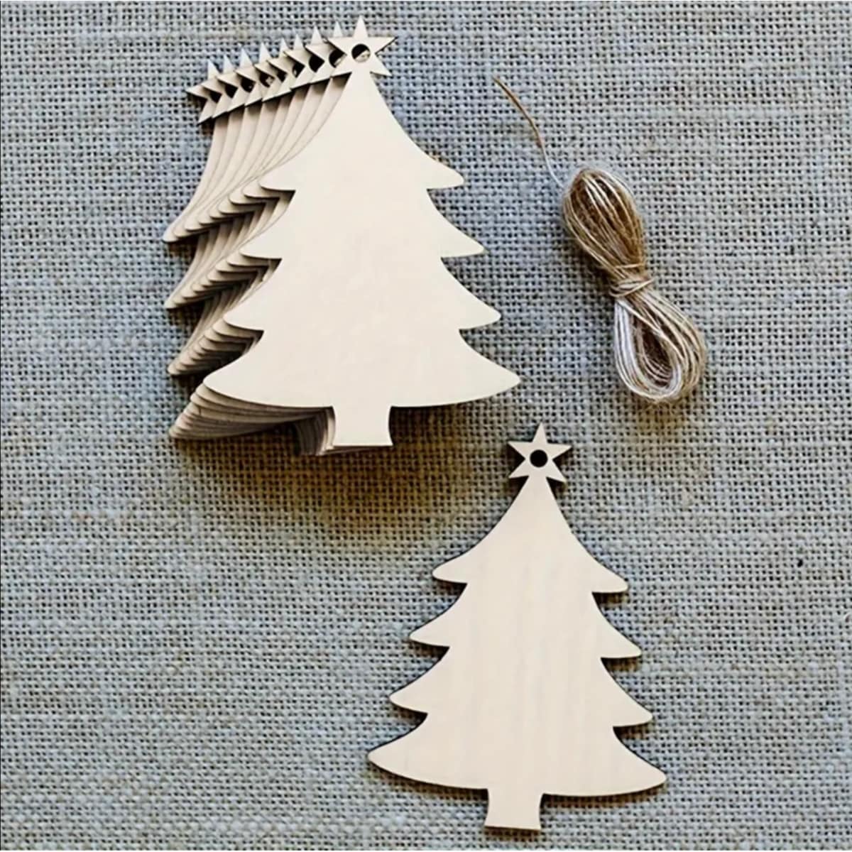 Drewniana zawieszka docoupage DIY choinka 1 sztuka bombki 8 cm