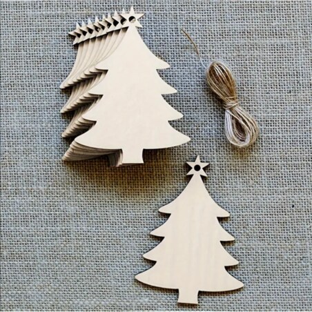 Drewniana zawieszka docoupage DIY choinka 1 sztuka bombki 8 cm