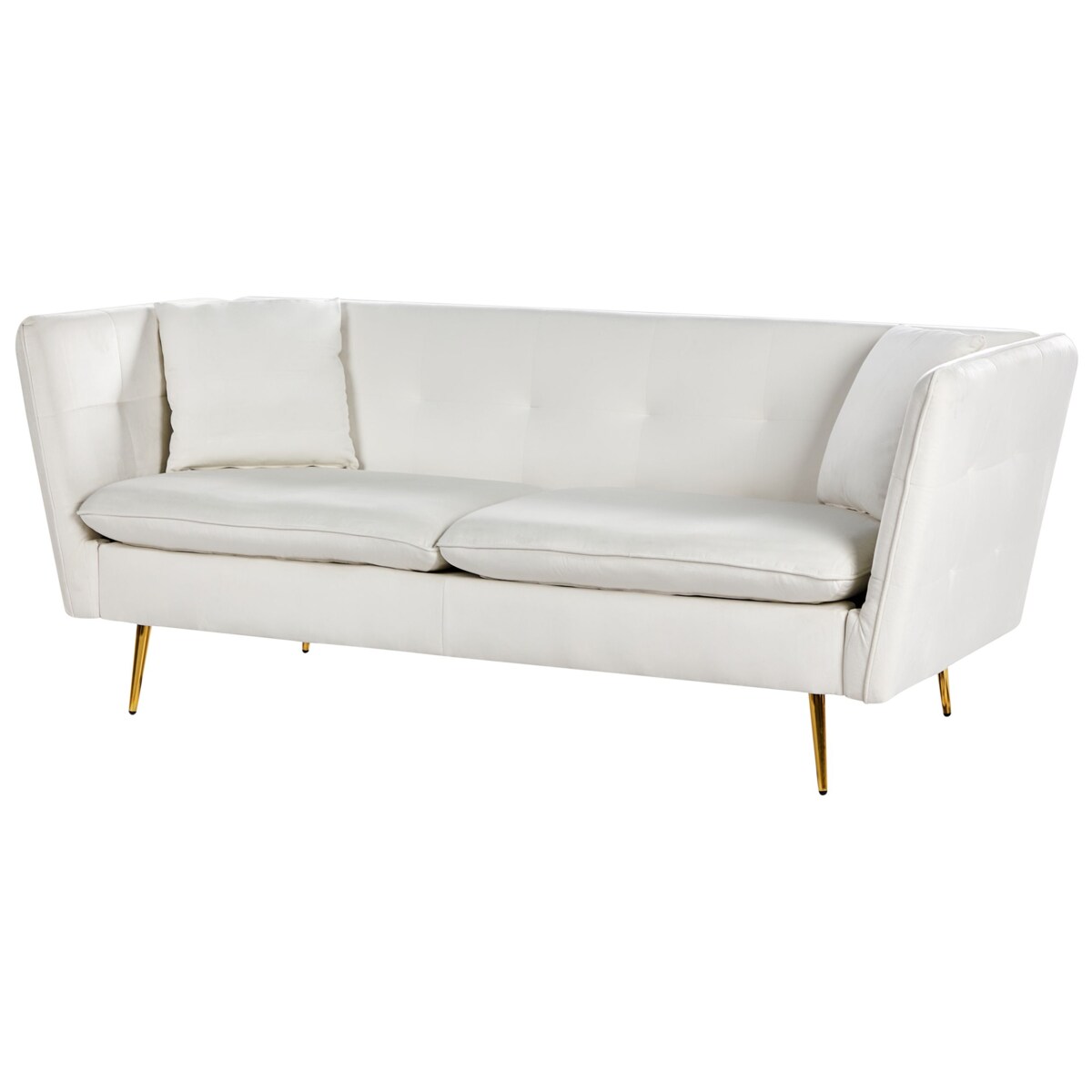 Sofa 3-osobowa welurowa biała FREDERICA