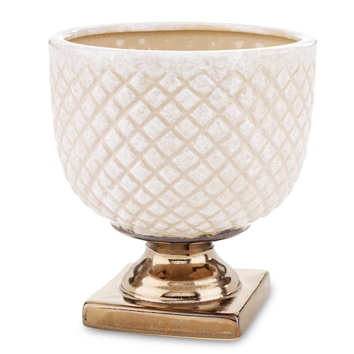 Osłonka ceramiczna biała 18,5x17,5 cm IRMA BIG - II na podstawce