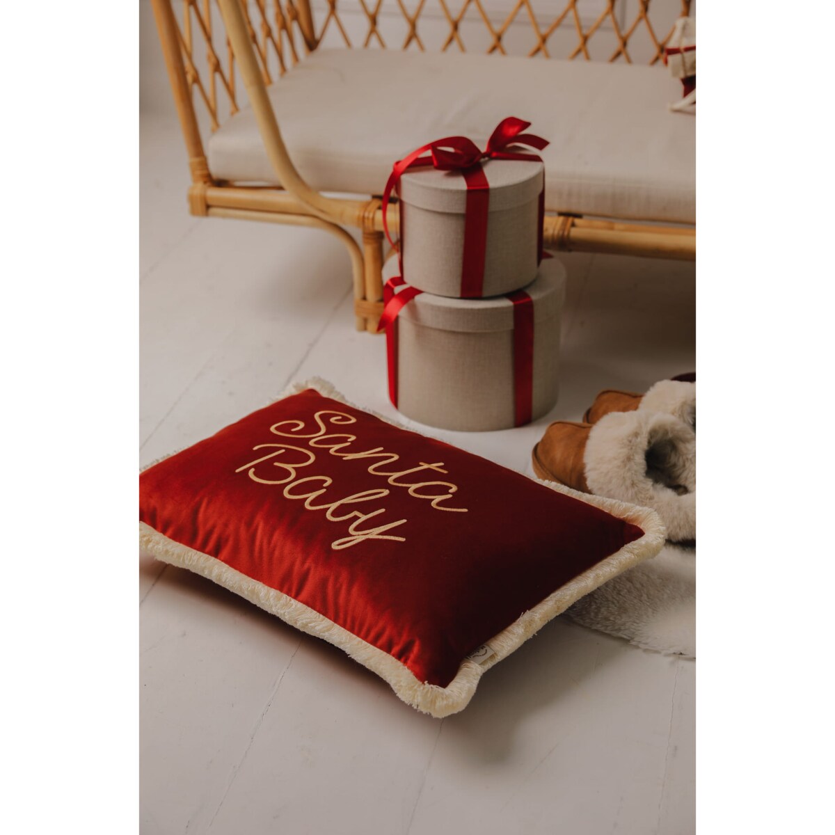 Poduszka Świąteczna Carmin Red z personalizacją