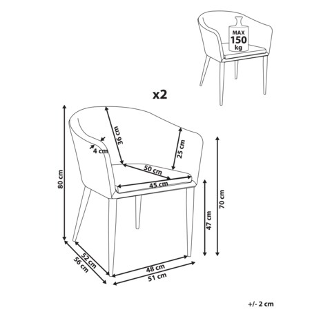 Zestaw 2 krzeseł ogrodowych TULUNI Beżowy
