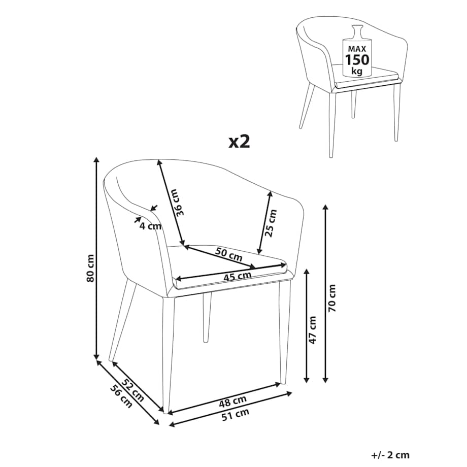 Zestaw 2 krzeseł ogrodowych TULUNI Beżowy